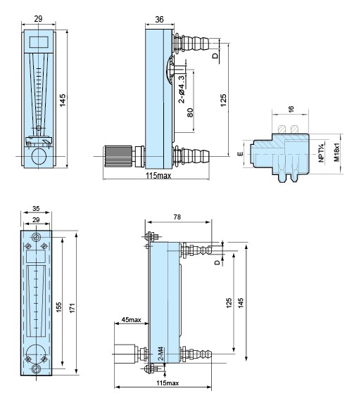 DK800S-3、DK800S-4、DK800S-6 玻璃轉(zhuǎn)子流量計